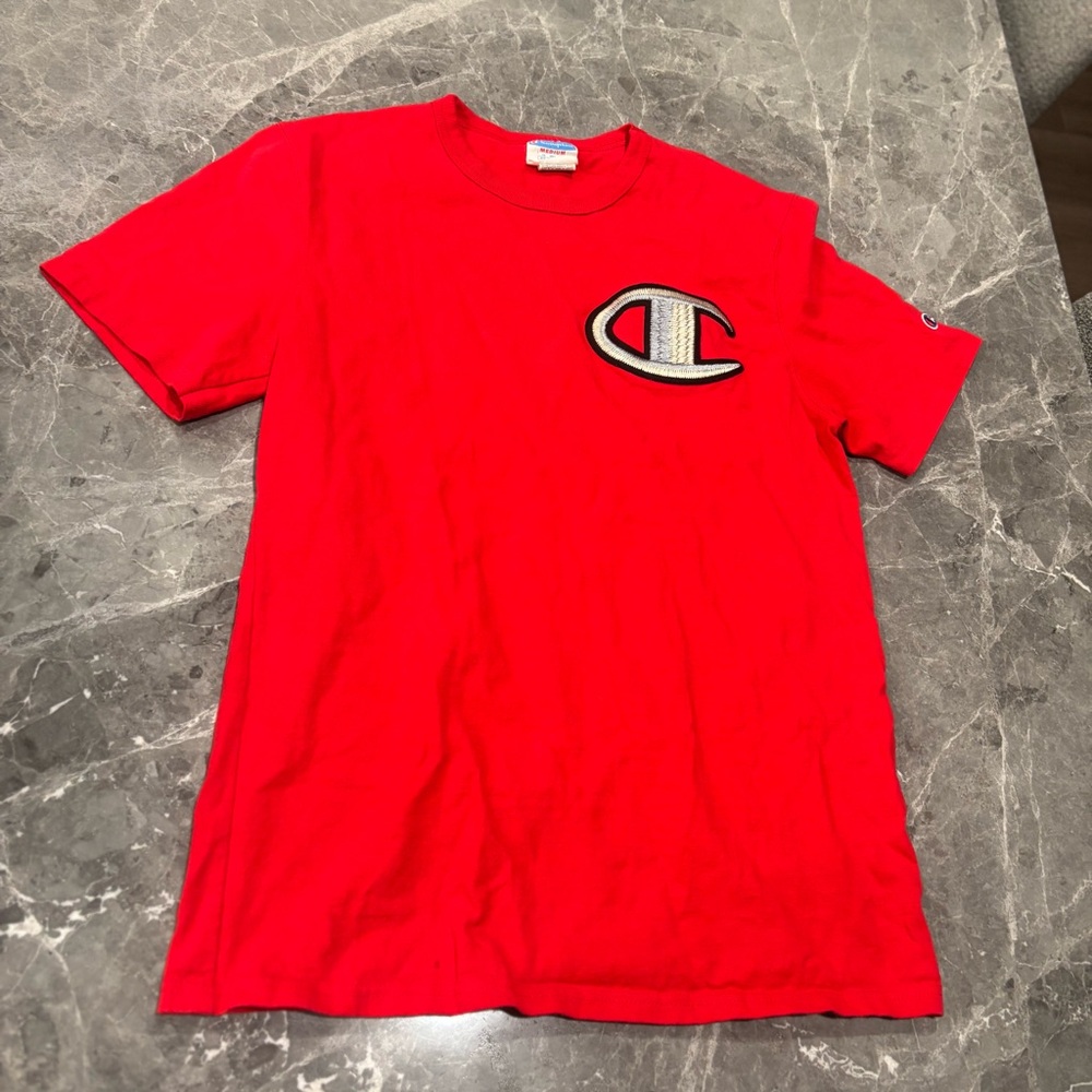 Champion Heritage Red Short Sleeve Tee Embroidered Big “C” Logo Men’s Medium